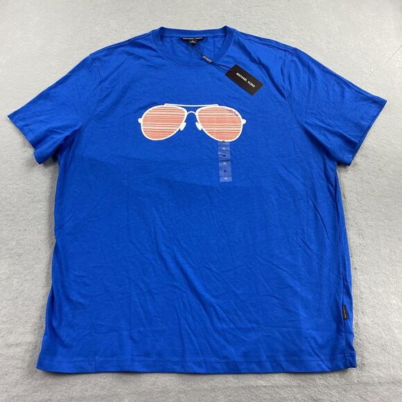 Michael Kors Other - Michael Kors Shirt Mens Extra Large Blue Aviator Glasses Short Sleeve Crew Neck